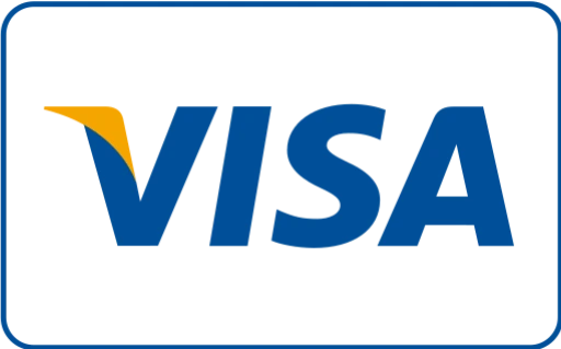 A blue and yellow visa logo on top of a black background.