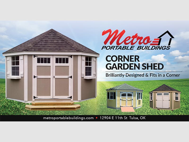 A poster of the corner garden shed.