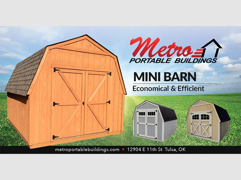 A picture of the metro portable buildings mini barn brochure.